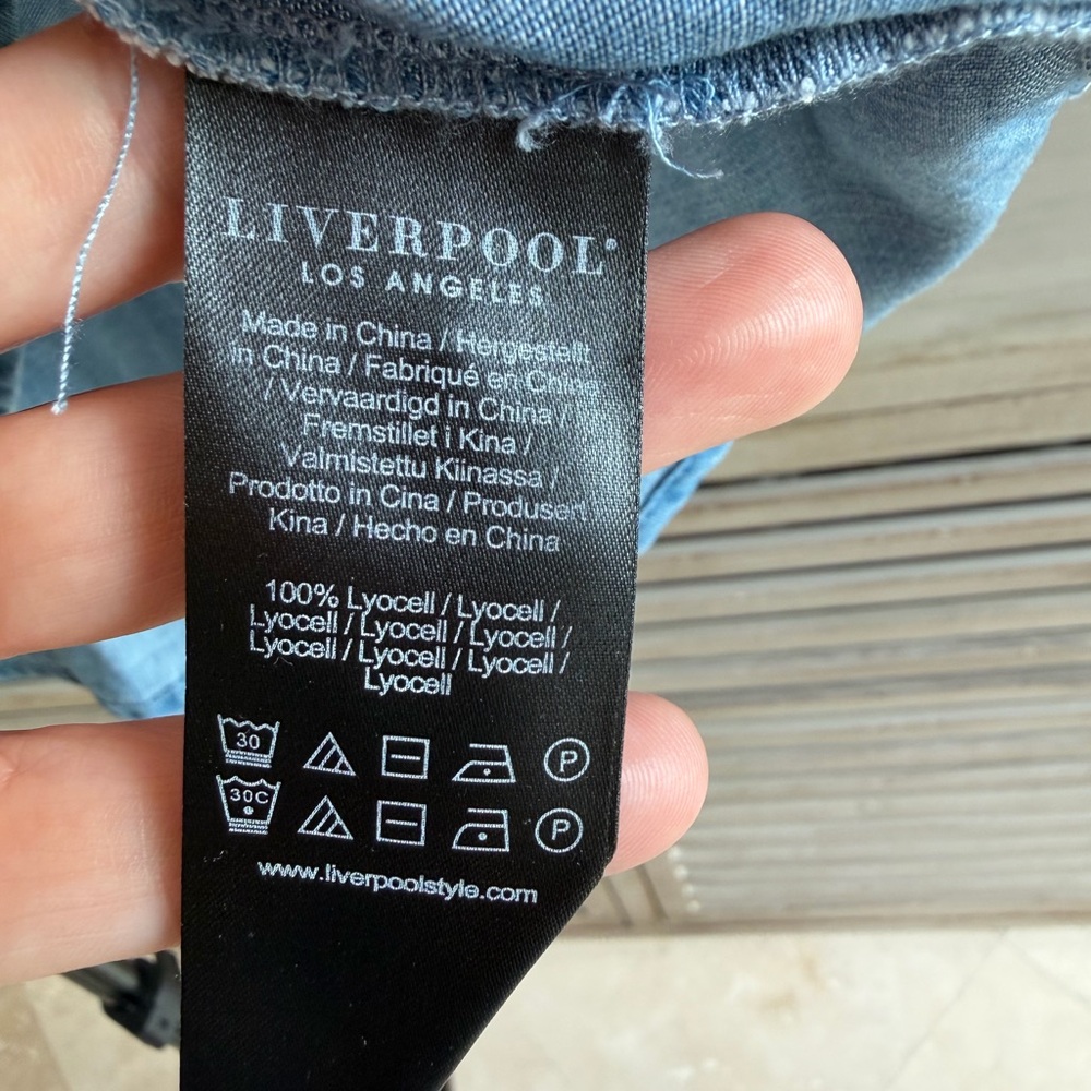 Liverpool Blue Chambray Button-Down Shirt - Picture 4 of 5